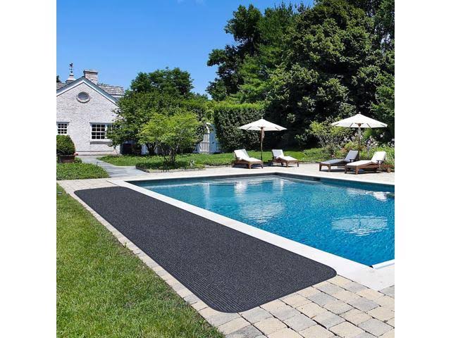 Skid-Resistant Heavy-Duty Carpet Runner, Stormy Blue, 4' x 15' D65201