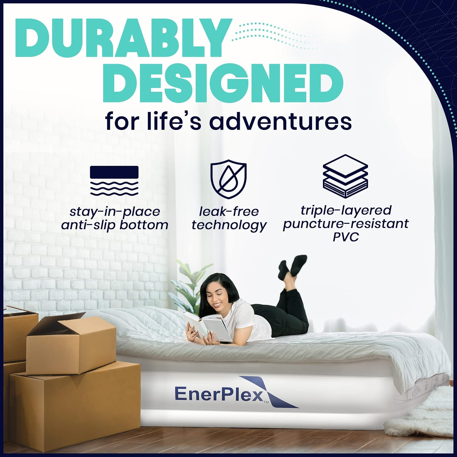 Queen Air Mattress with Built-in Dual Pump E5303