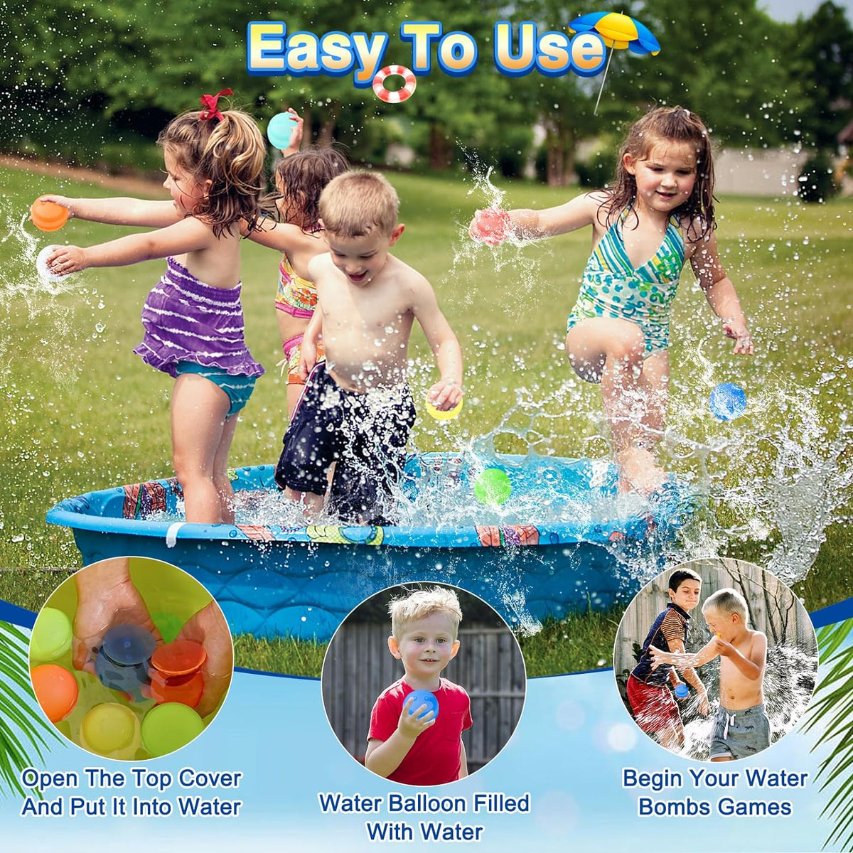 24 PCS Reusable Water Balloons with Mesh Bag Y91167