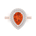 14k Rose Gold Halo Solitaire Ring size 6.5 T63872