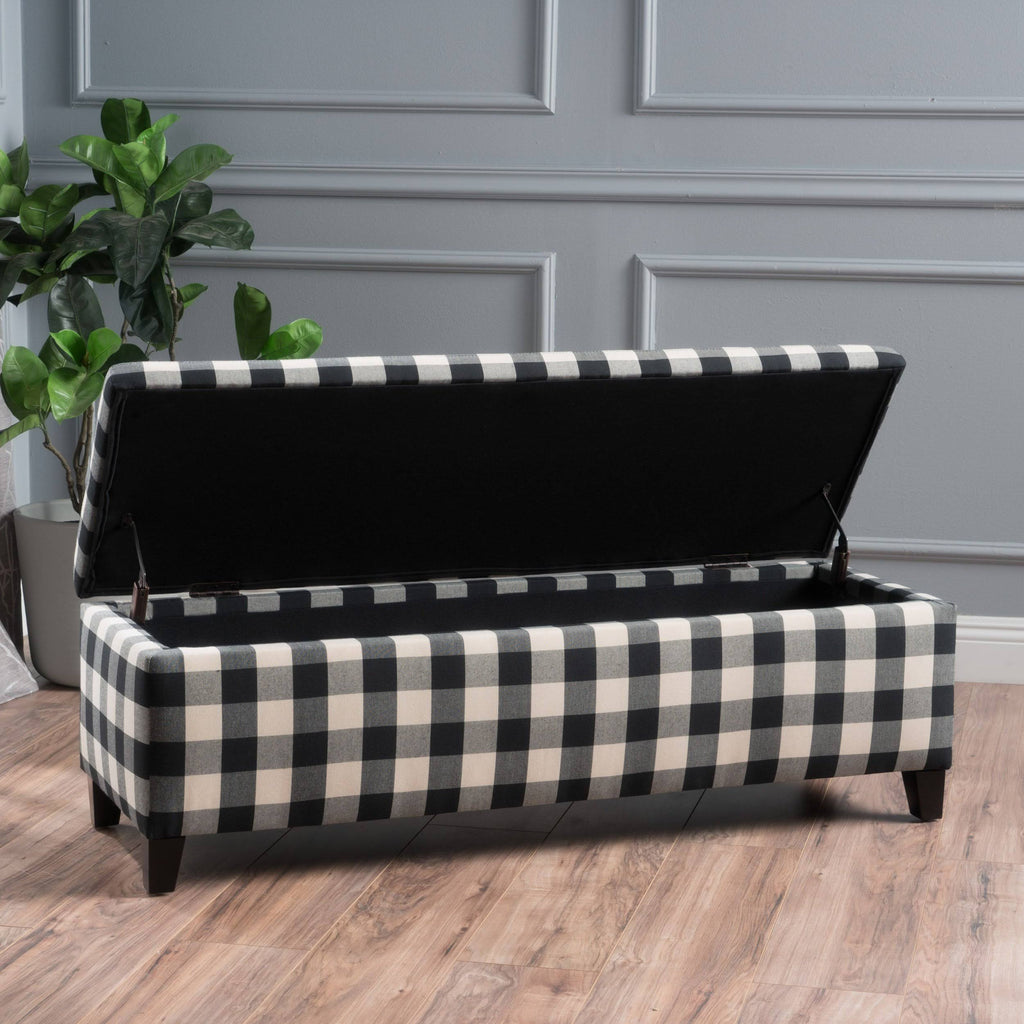 Fabric Storage Ottoman Bench B205