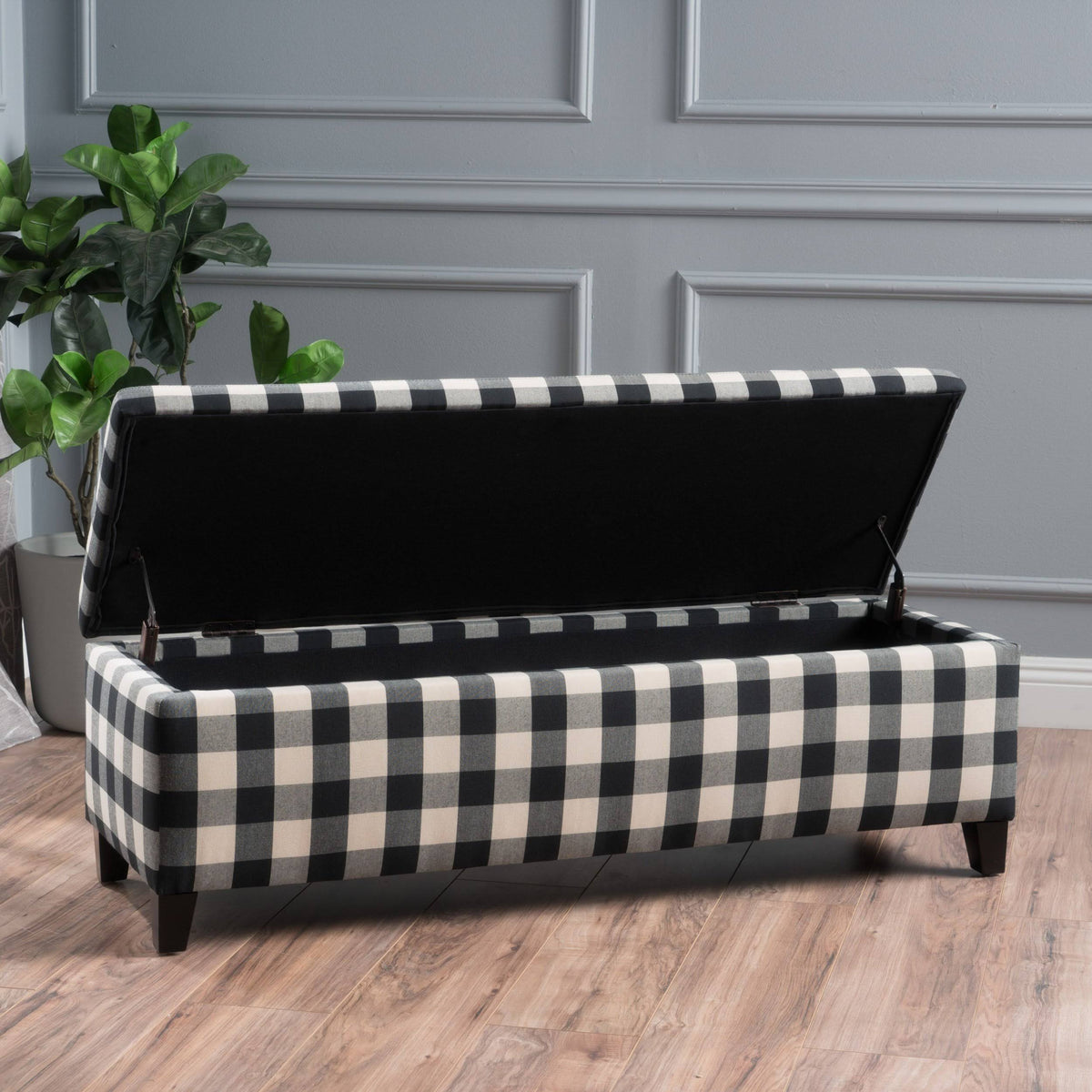 Fabric Storage Ottoman Bench B205
