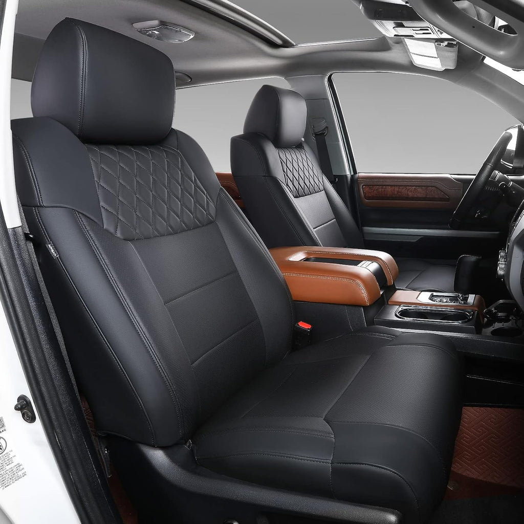 Black Seat Covers for Toyota Tundra Extended Cab and Double Cab Z91597