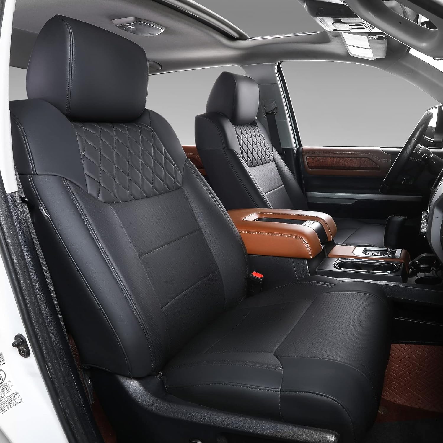 Black Seat Covers for Toyota Tundra Extended Cab and Double Cab Z91597