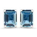 3.90 Carat Genuine London Blue Topaz 0.925 Sterling Silver Earrings N4473