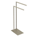 Brushed Nickel Pedestal Dual Towel Rack Z979736