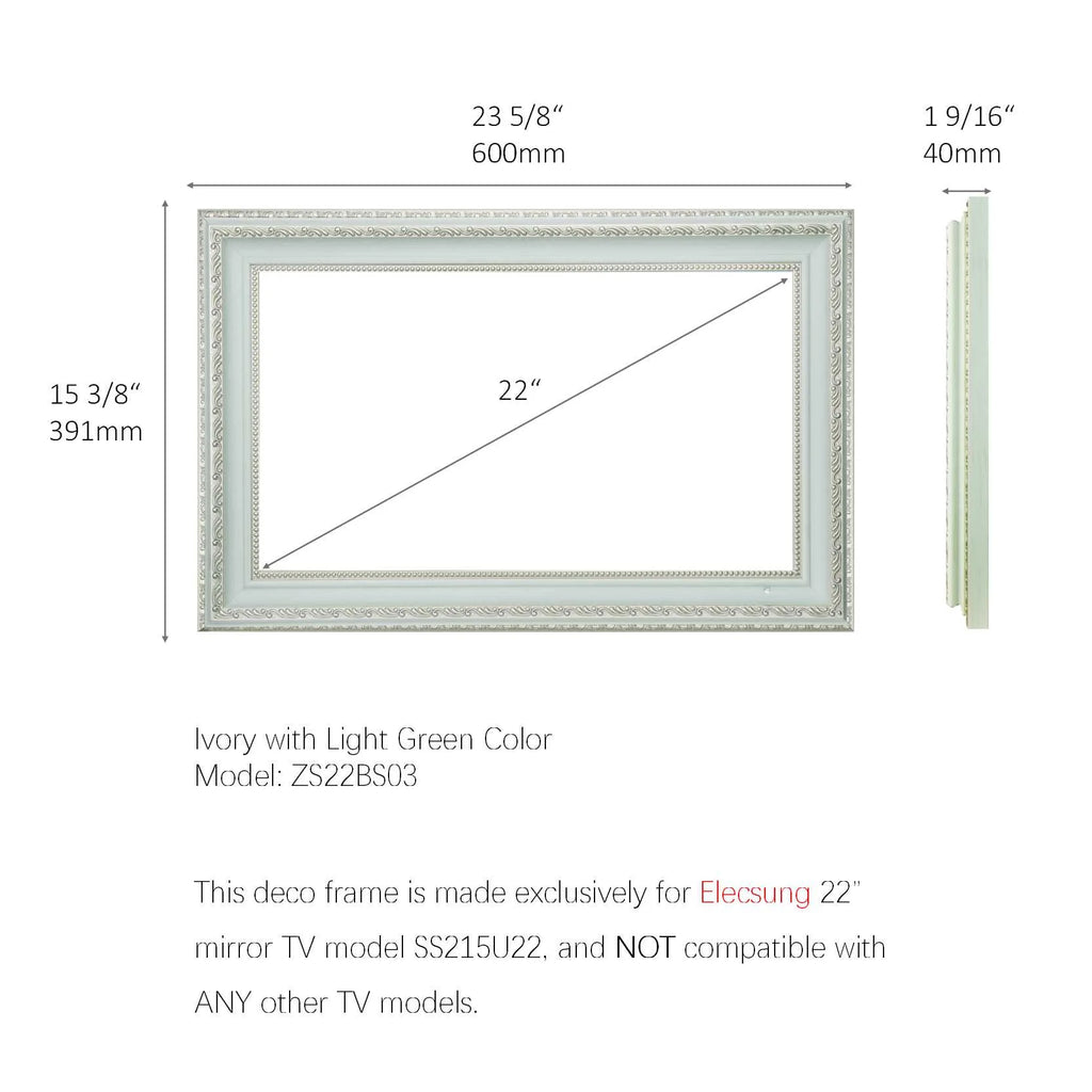 22" Smart Mirror TV with Antique White Frame L125674