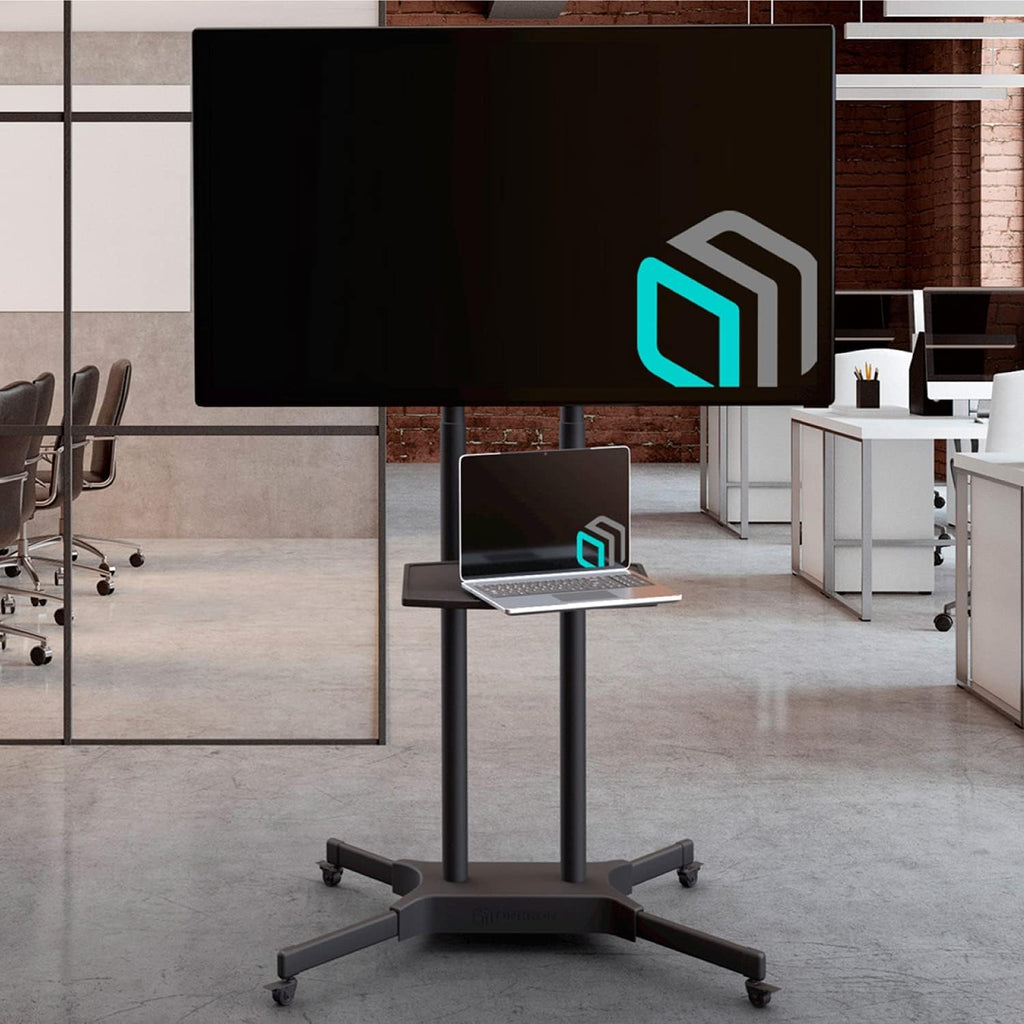 Mobile TV Stand Rolling TV Cart for 40 to 65 Inch LCD LED TV Screens with Wheels Shelves U43837