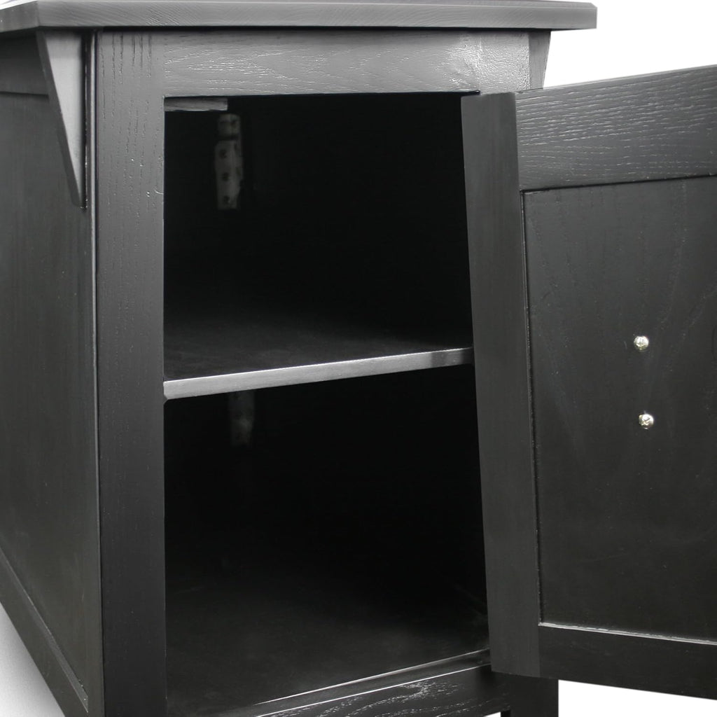 Slate Black Cabinet End Table K340