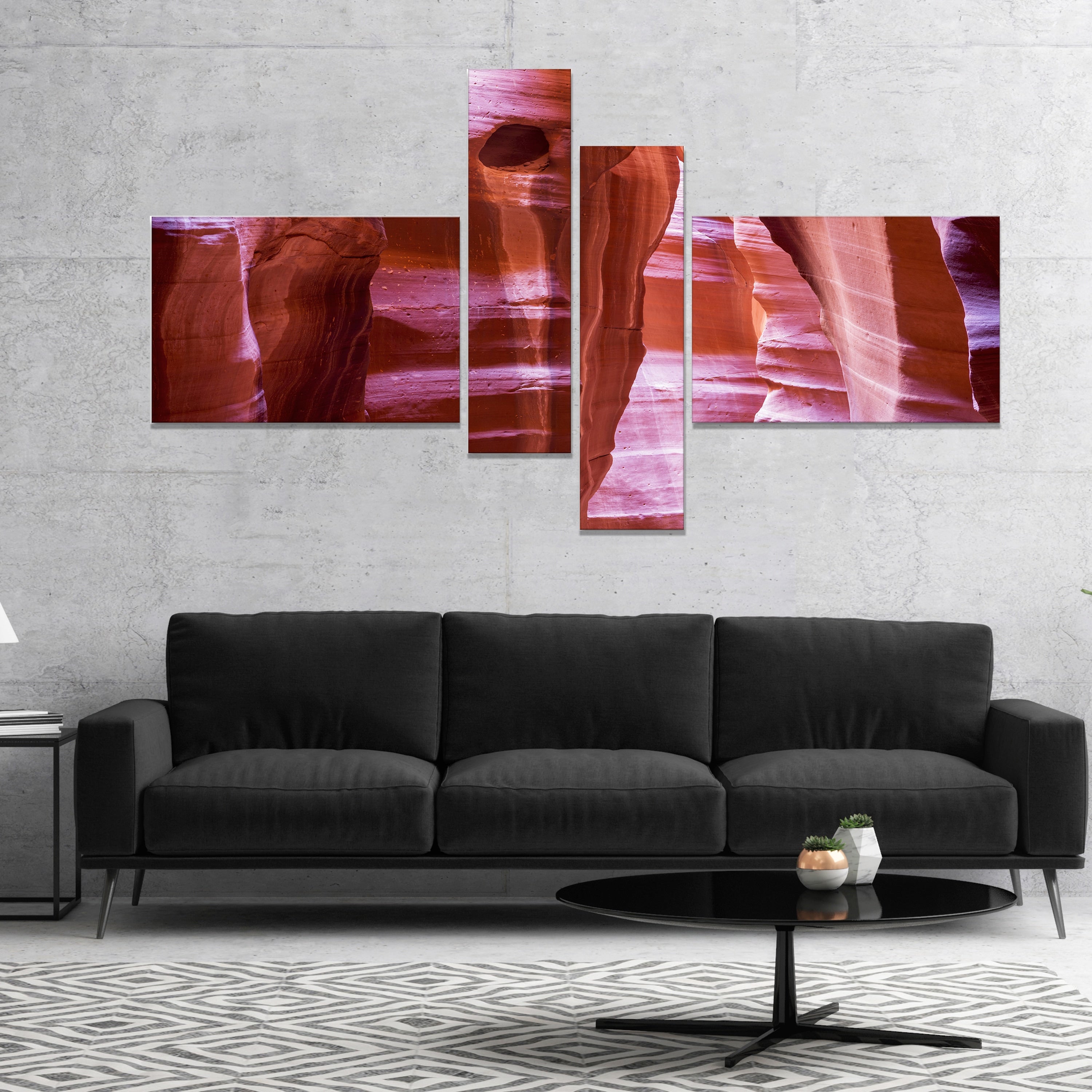 Brown 60 in. x 32 in. 4 Panels Canvas Print T467