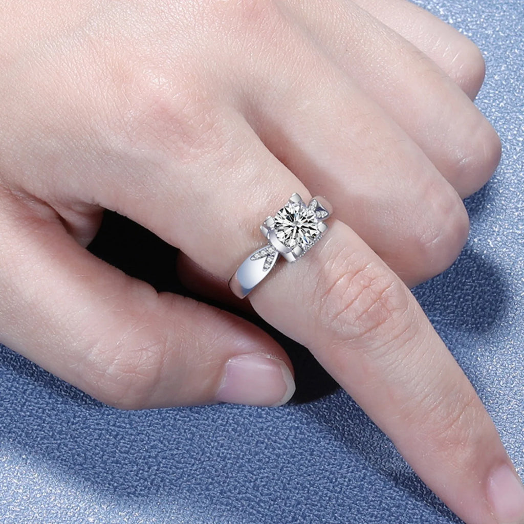 18K White Gold Moissanite Ring S925 Sterling Silver I67669