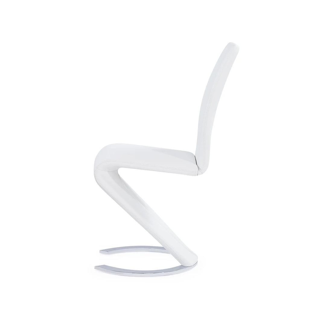 White Pu Dining Chair with Horseshoe Base O754061