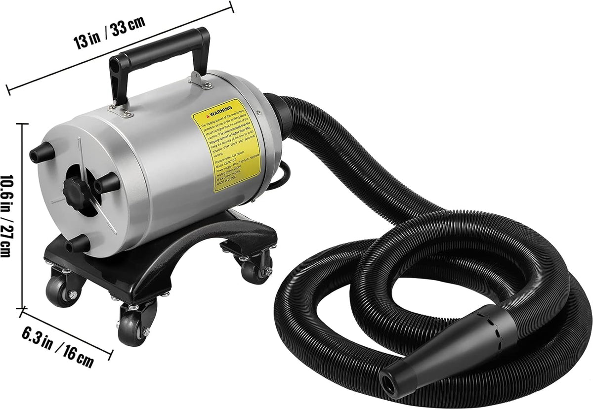 5.0HP 180 CFM 110V Car Air Dryer Blower with Casters, 20 Ft Hose, 2 Nozzles U71082
