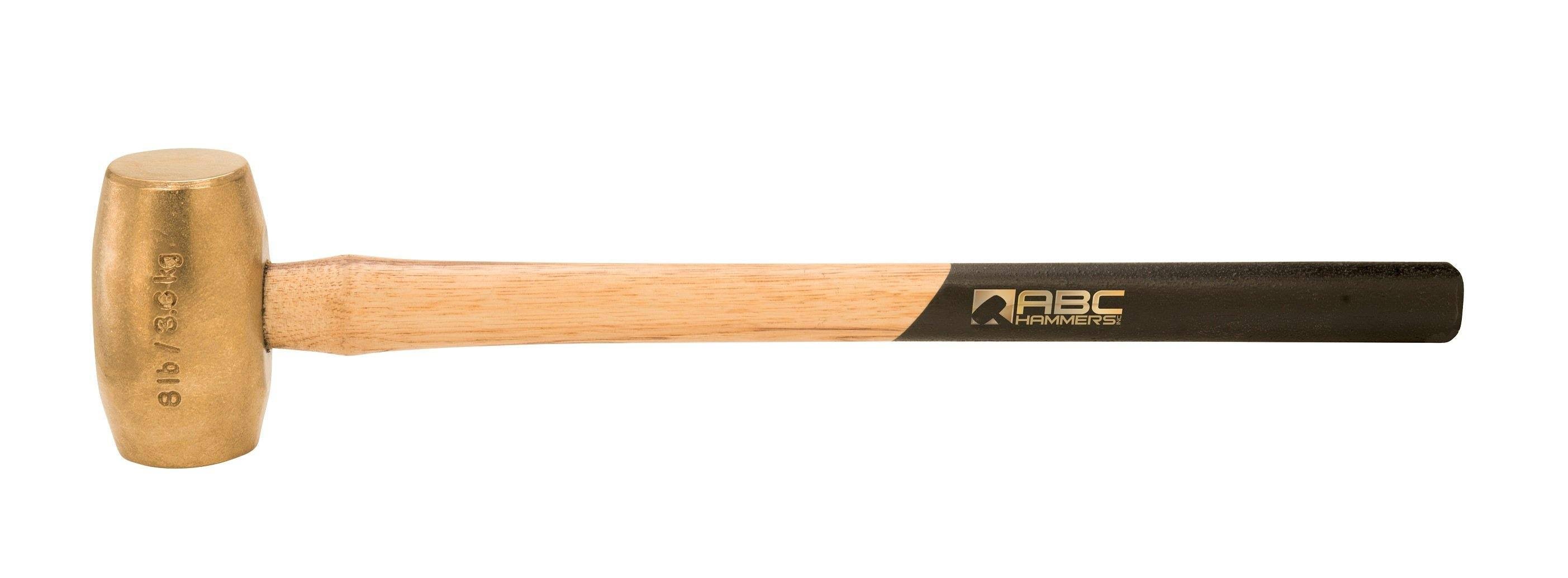 24 in. 8 lbs Brass Hammer with Wood Handle T602655