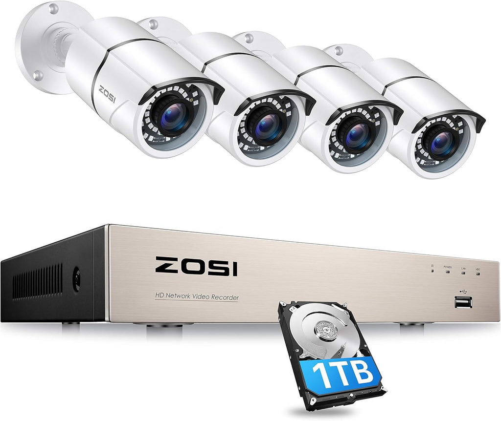 8CH 1080P Home Security Cameras System with 1TB Hard Drive and 4 Indoor Outdoor Surveillance Cameras Z232