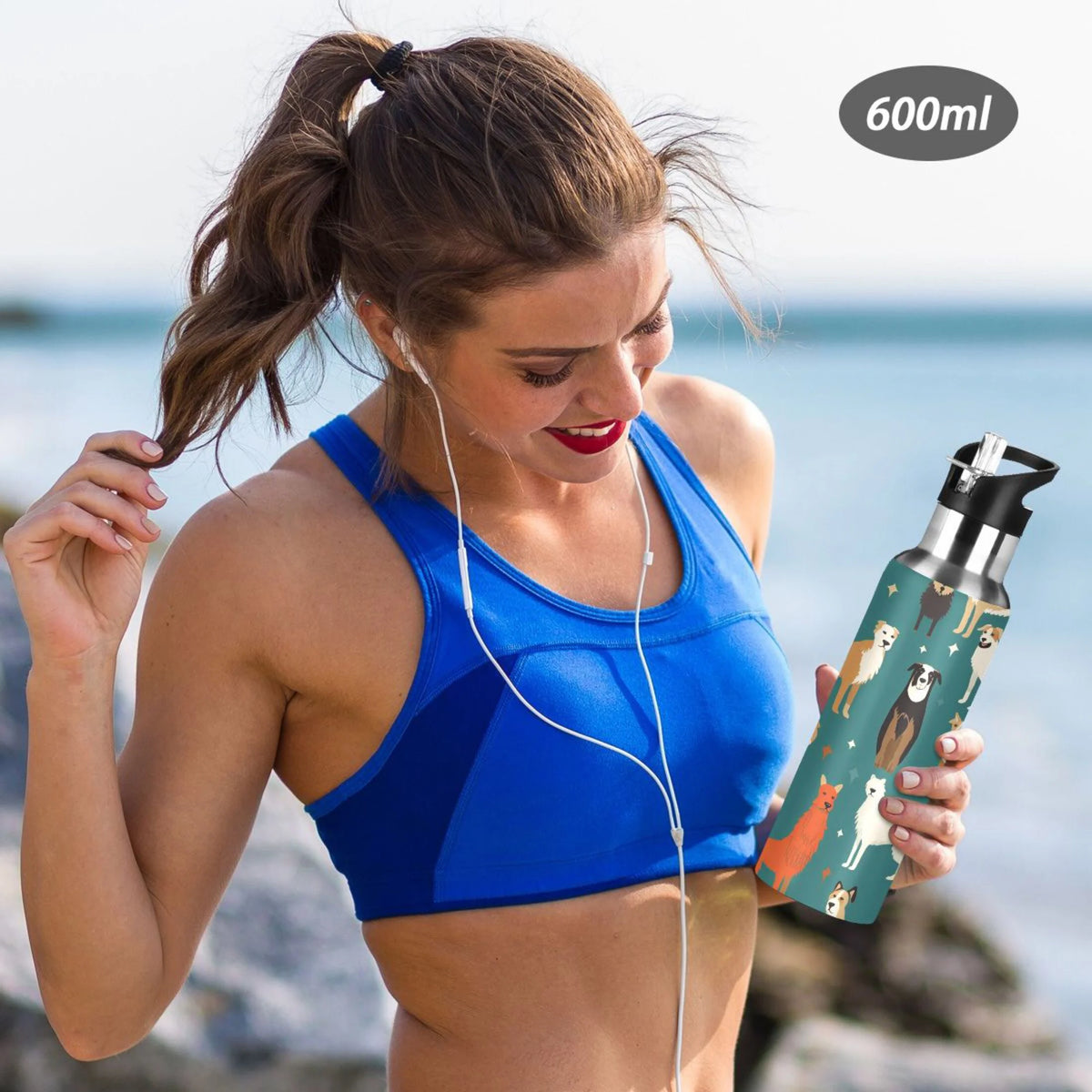 20 oz Insulated Stainless Steel Water Bottle with Straw Lid A669