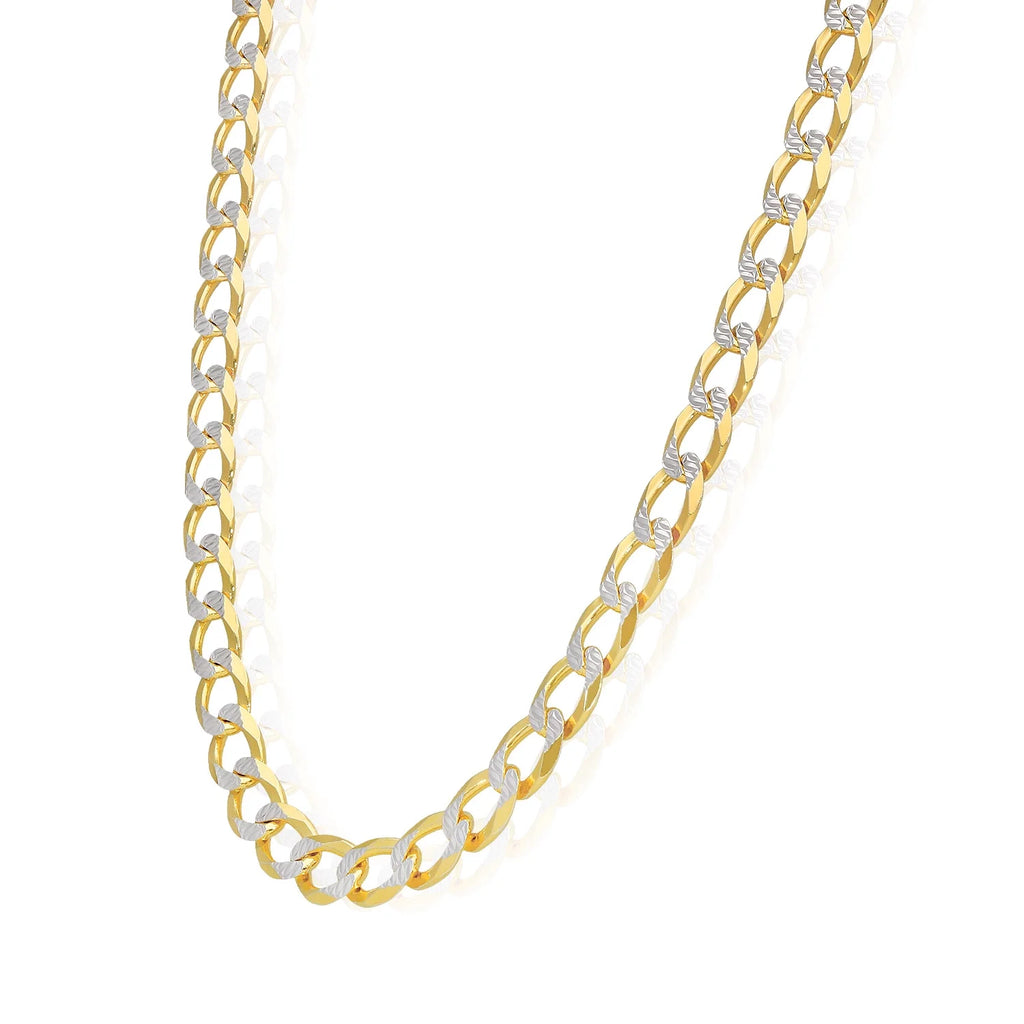 18K Gold Over Silver Diamond-Cut Cuban Chain Necklace 20"-26" Q5528