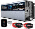 Pure Sine Wave Power Inverter 4000 Watt 12V DC to AC 110V 120V with Remote Control 4 AC Outlets and Dual USB Port M36650