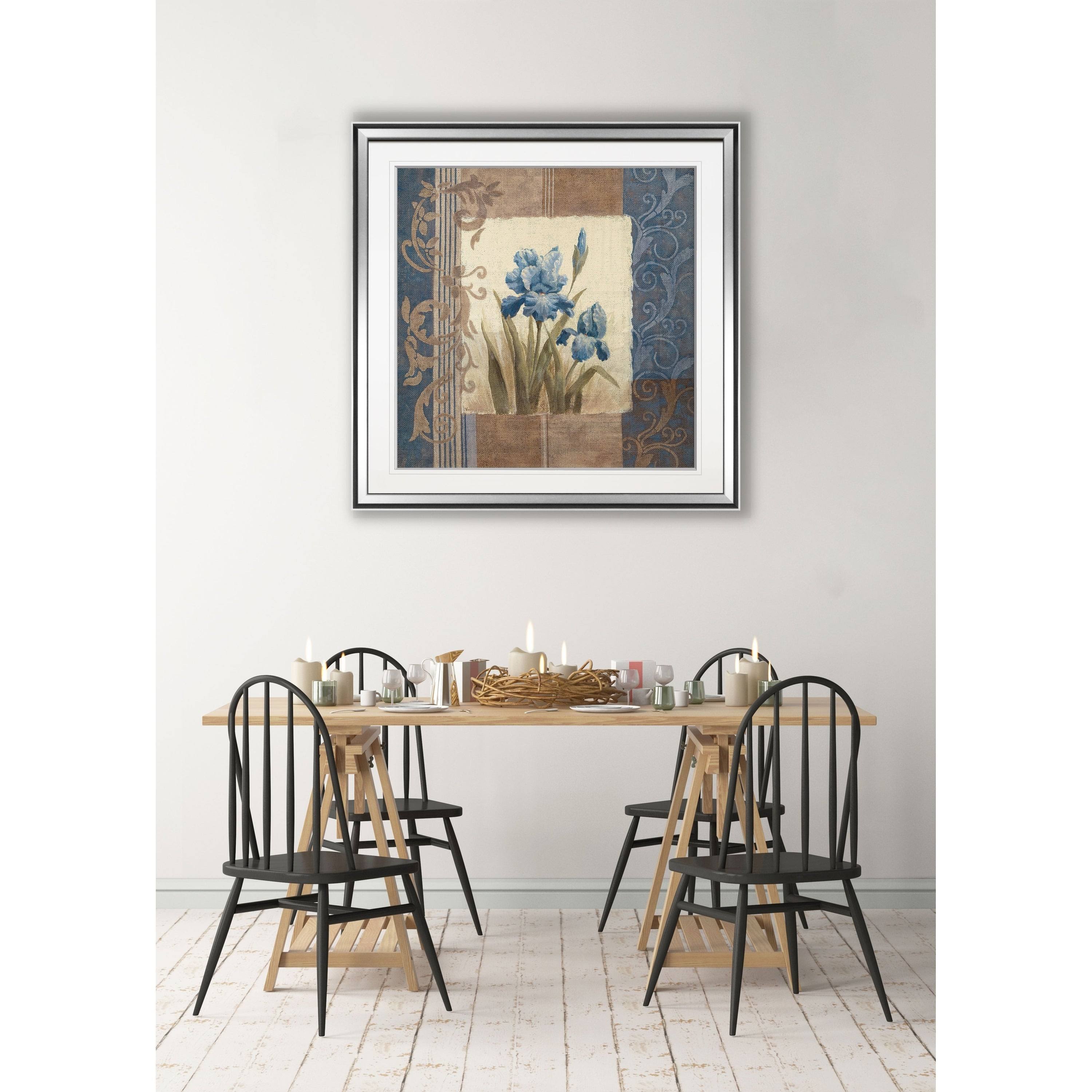 Blue Iris Scroll Framed Giclee Print 38x38 O935614
