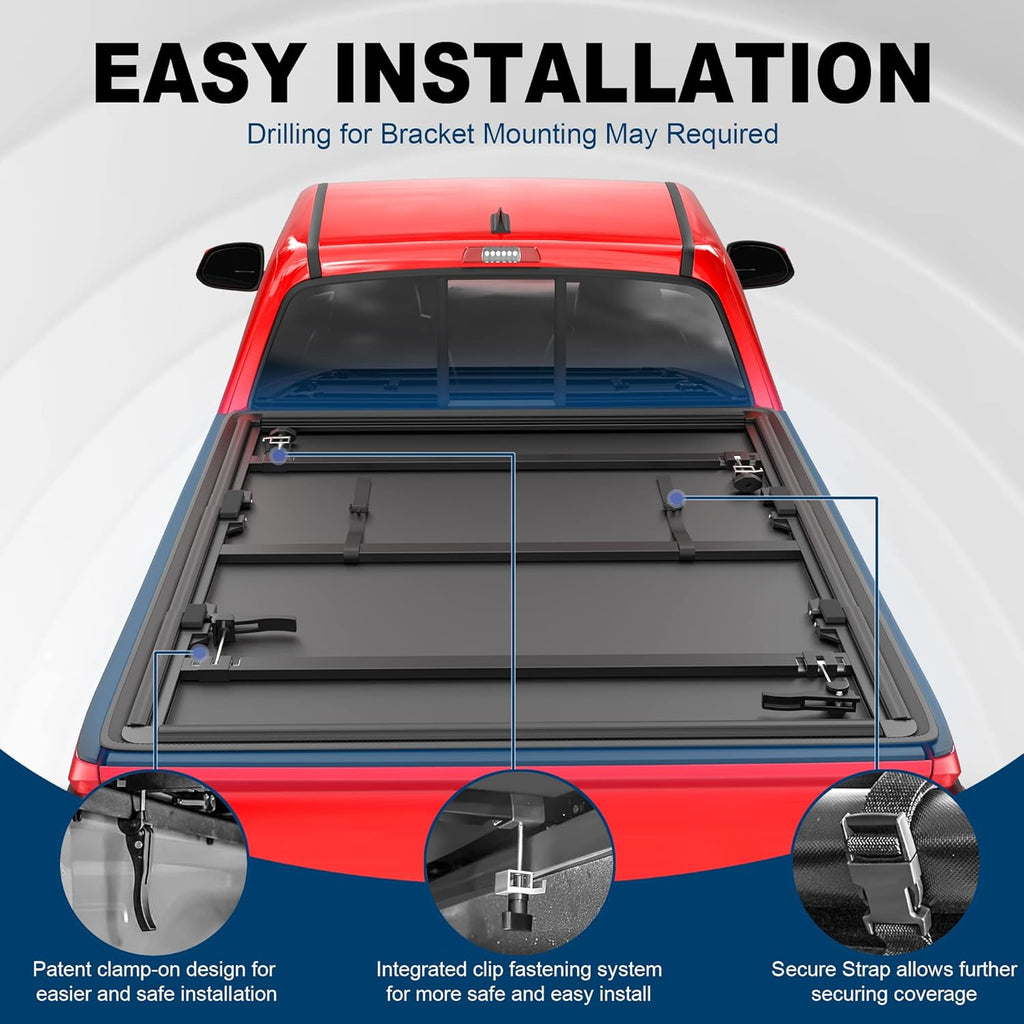 5 FT Tri Fold Soft Truck Bed Tonneau Cover I920375