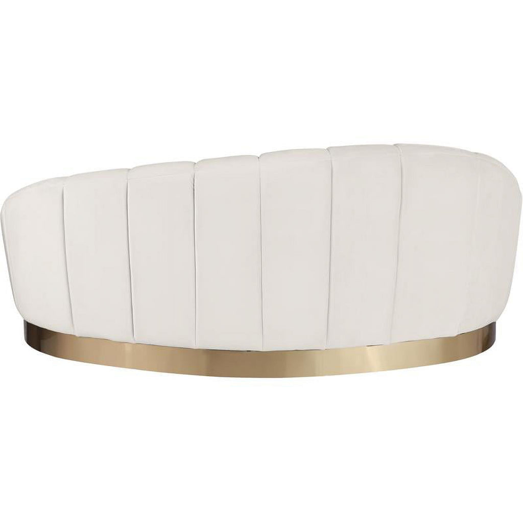 Cream Velvet Chaise O5741