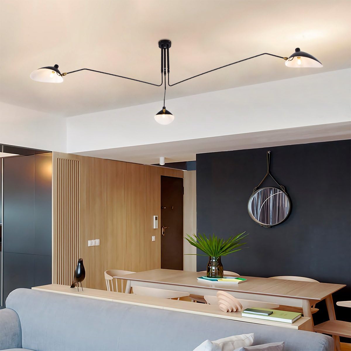 Black 3-Arms Ceiling Lamp N167748
