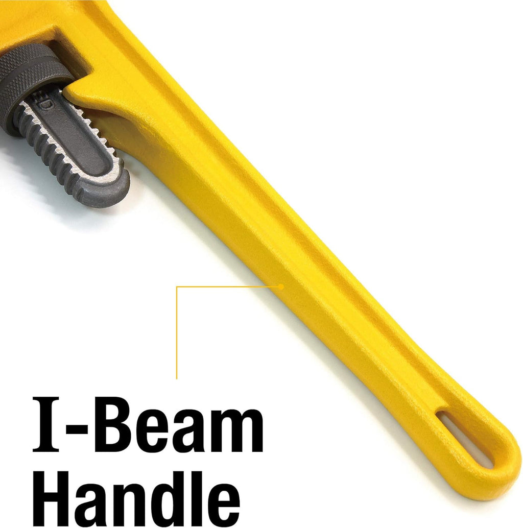 14-Inch Heavy Duty Pipe Wrench, Yellow - Pack of 2 N556305