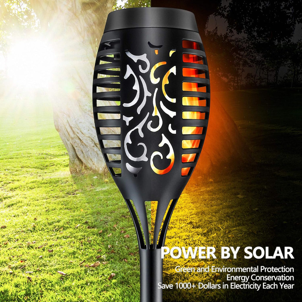 Solar Torch Lights Outdoor Garden Lawn Lights with Realistic Flickering Flames K35420
