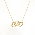 Tiffany Triple Open Heart Pendant Necklace Yellow Gold Y740930