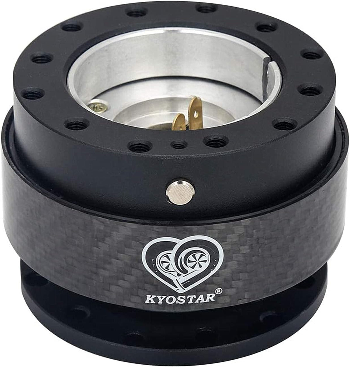 Red Dry Carbon Fiber Steering Wheel Quick Release Hub Adapter Kit C5398