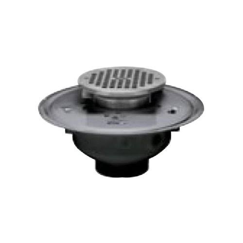 ABS Adjustable Commercial Drain with 6-Inch Cast Grate and Square Top W103725