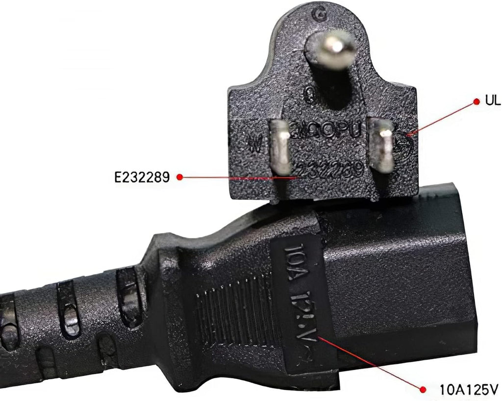 2Pack 6 ft 14 AWG Heavy Duty Computer Power Cord - Black G5163