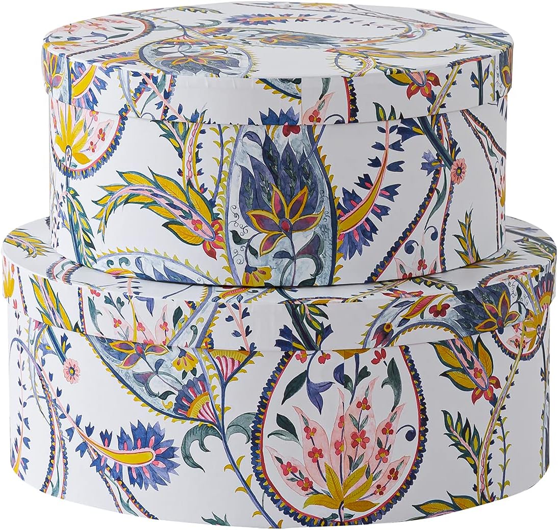 Paisley Charm Set 2 Paperboard Storage Boxes with Lids X1142