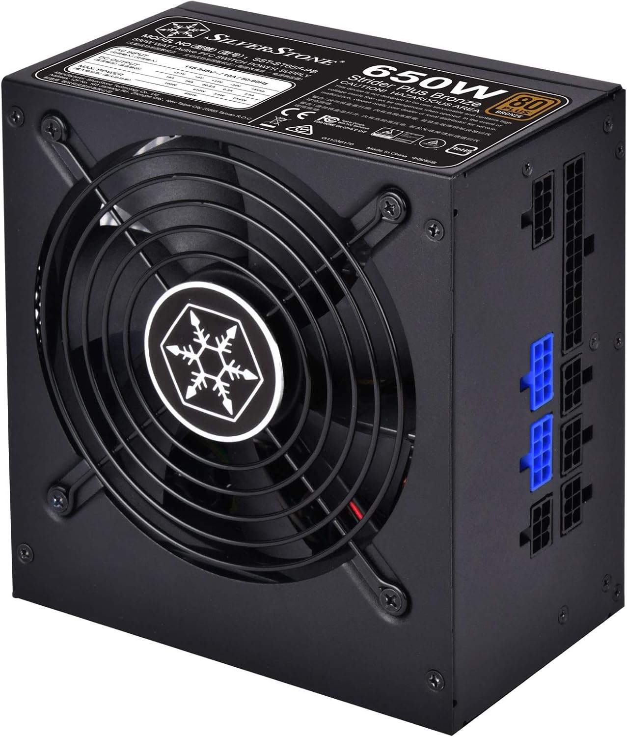 650 Watt ATX Power Supply 80 Plus Bronze Modular Cable Design K969