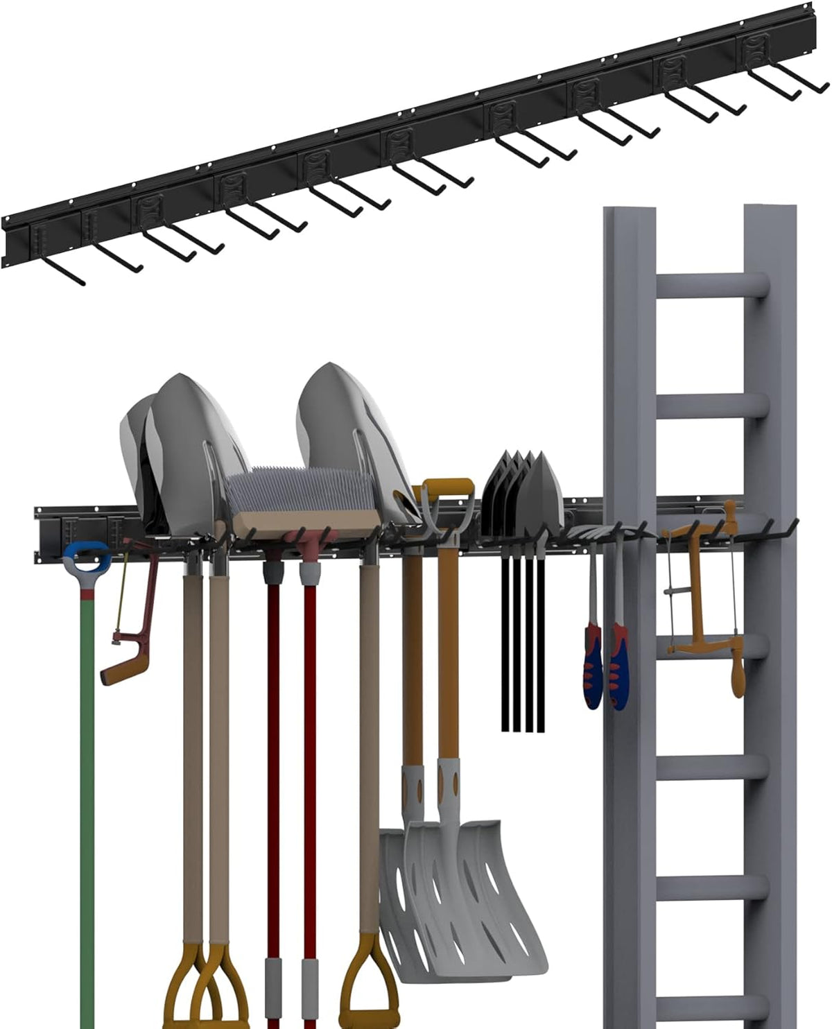 64INCH 4 Rail Aluminum Steel Wall Mount Tool Organizer, Pack of 2 X609233