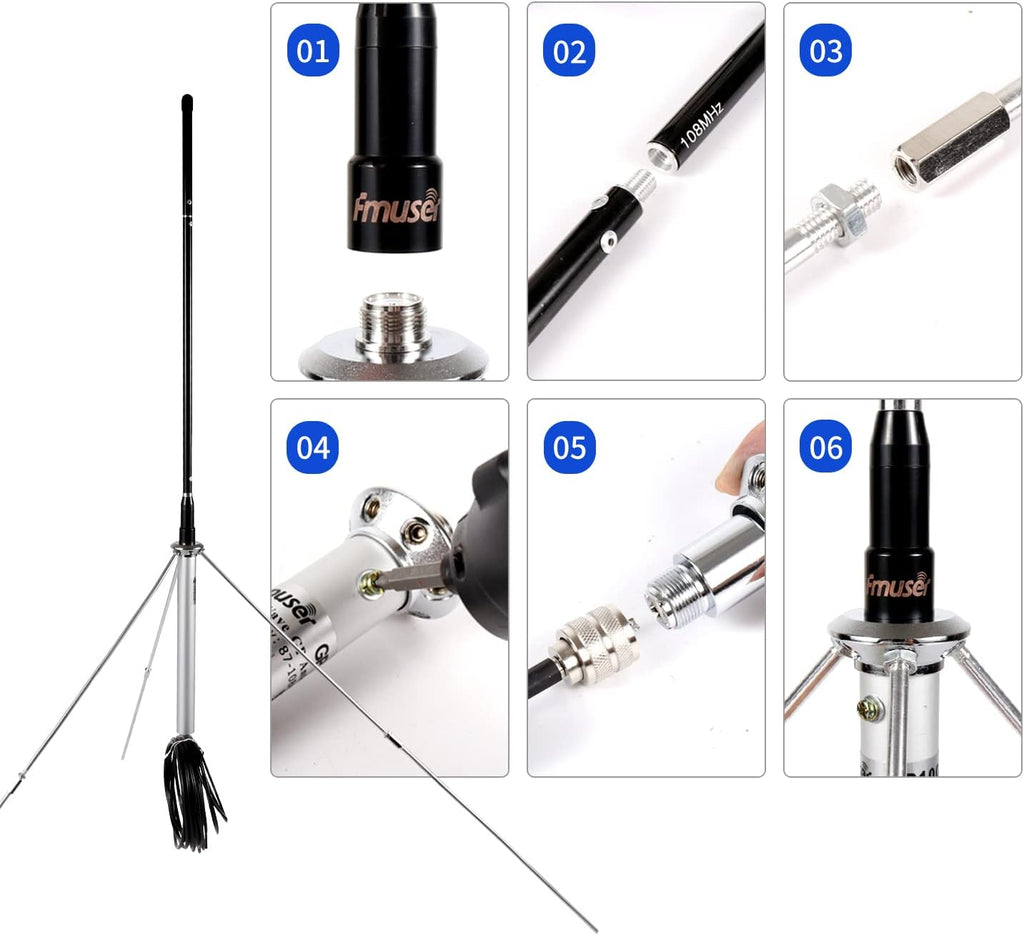 1/4 Wave Outdoor FM Broadcast Antenna with 8M Cable A90399