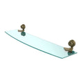 24 in. Antique Brass Glass Shelf with Twist Accents T220