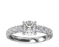 14K White Gold Solitaire Ring with Accents L642106