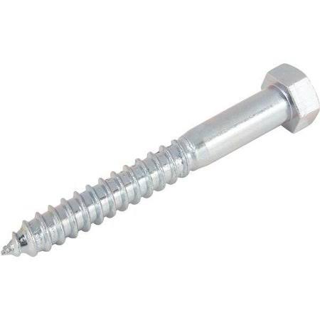 6 Pk 1/2 inch x 2-1/2 inch Steel Zinc Plated Hex Head Lag Screw A1226