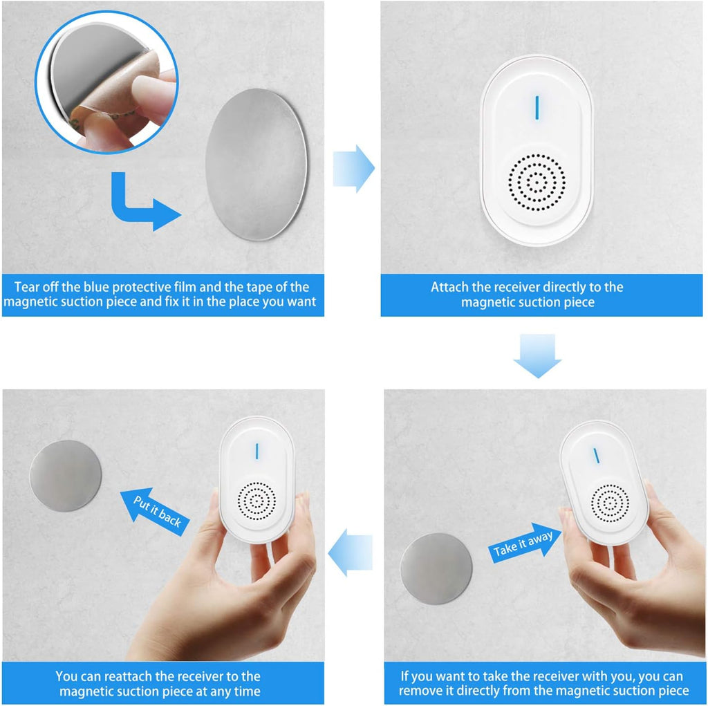 Wireless Call Button System with 2 Portable Rechargeable Receivers 3 Call Button P3558