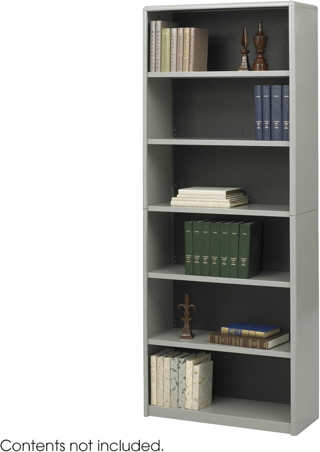 6-Shelf Gray Bookcase E63944