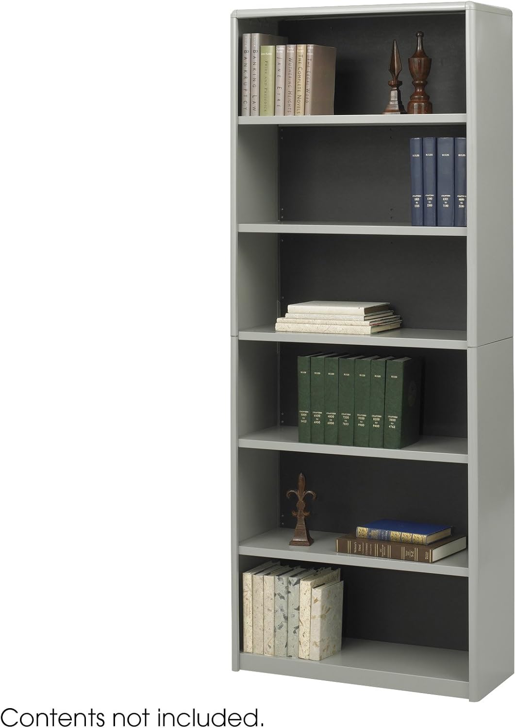 6-Shelf Gray Bookcase E63944