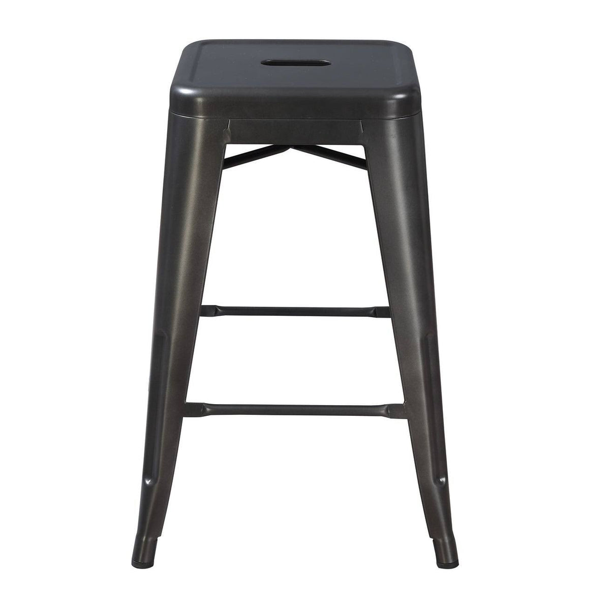 Gunmetal Grey 24-Inch Bar Stool Set of 2 E663610