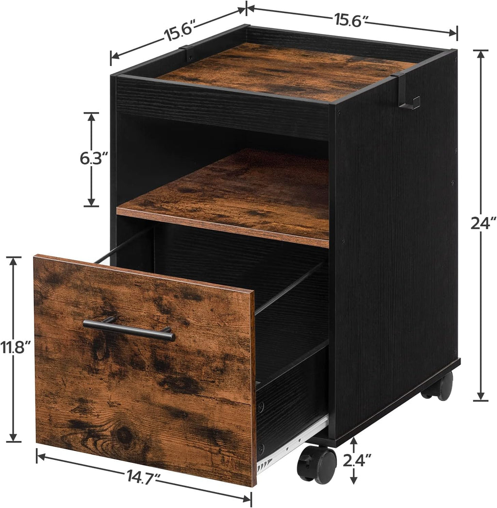 Mobile Pedestal with Drawer and Enclosure S48240