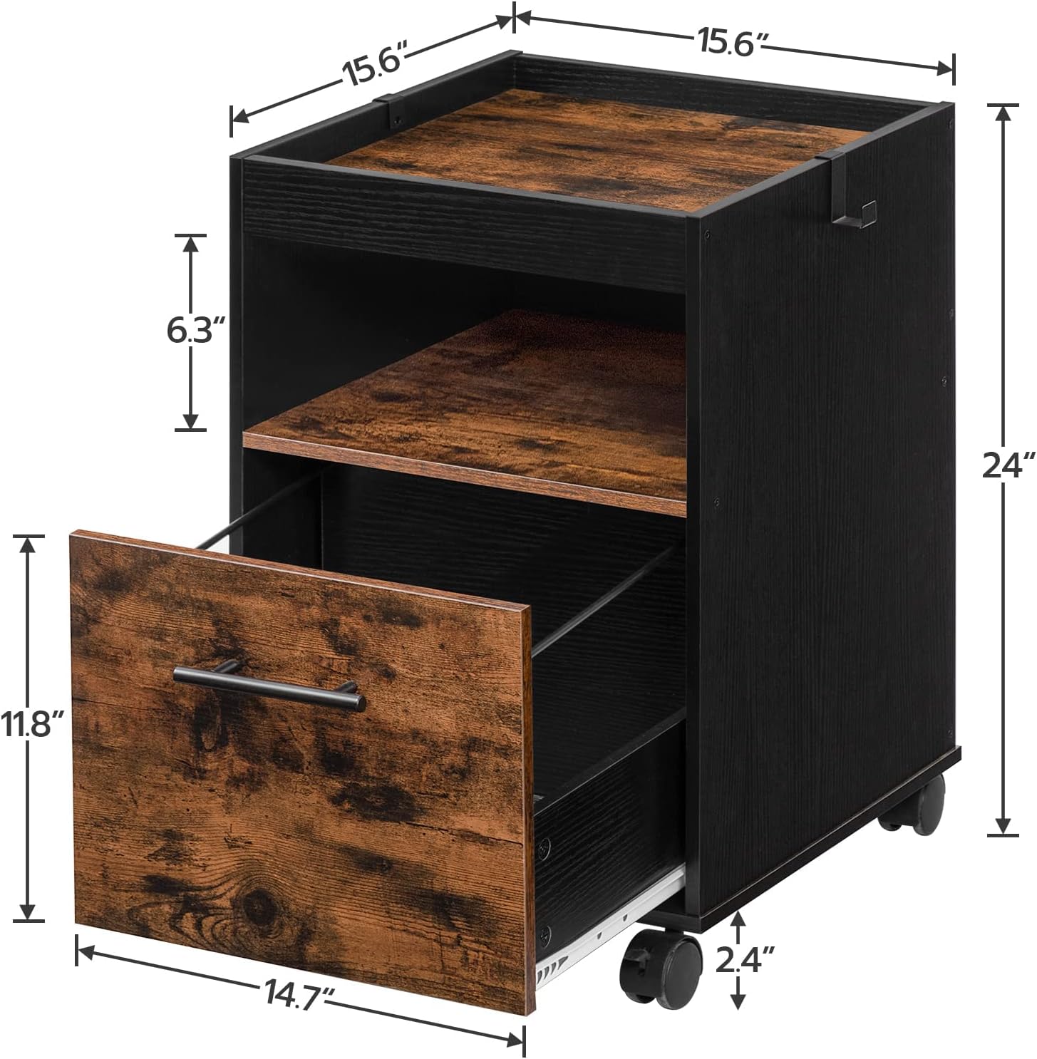 Mobile Pedestal with Drawer and Enclosure S48240
