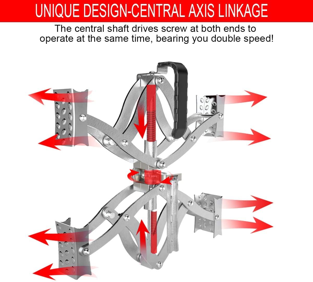 2 Sets 8'' to 17'' Wheel Chocks Stabilizer with Wrench and Code Lock C555