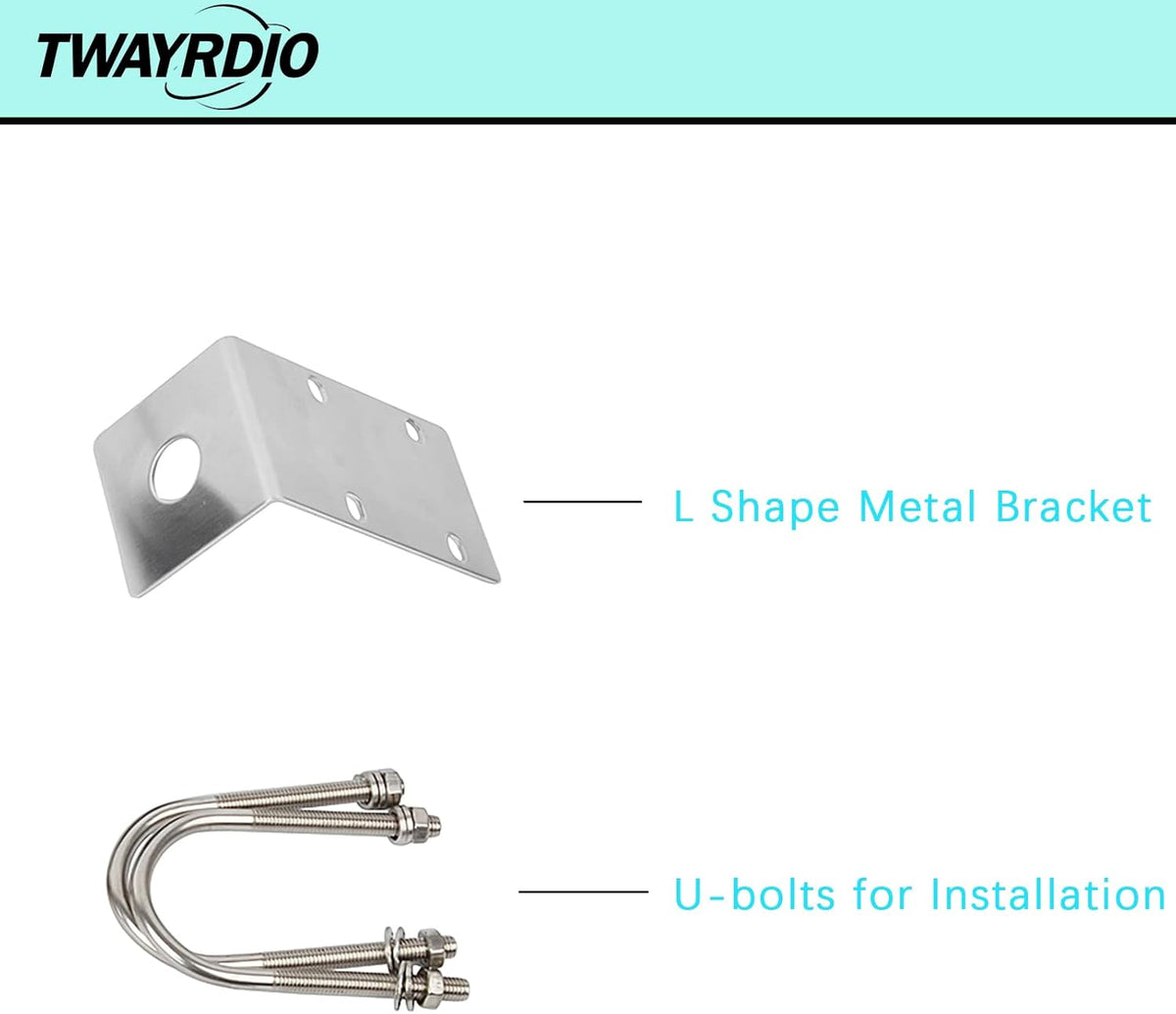 VHF Marine Antenna 156-163MHz 50W with 16.4ft Coaxial Cable and L-Shape Mounting Bracket, Pack of 2 W263743