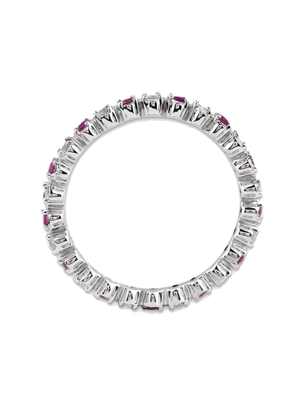 Amethyst Ring 1/5 Carat (Ctw) with Diamond Accent in Sterling Silver B173047