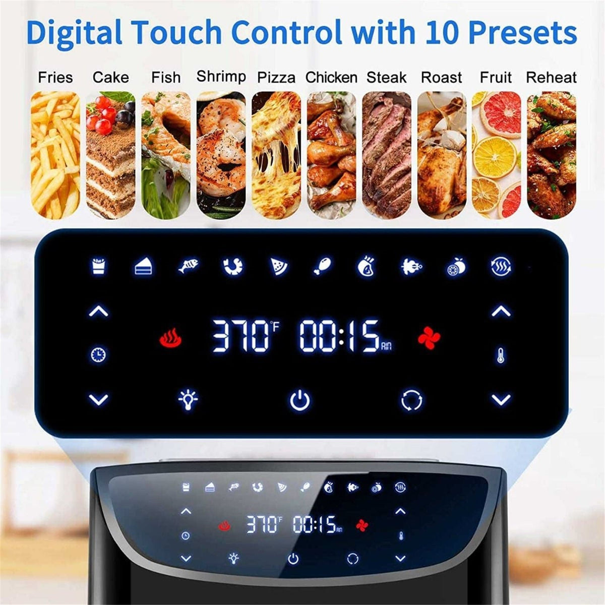 Black Countertop Oven with Air Fryer, Rotisserie, Dehydrator, 9 Accessories E957
