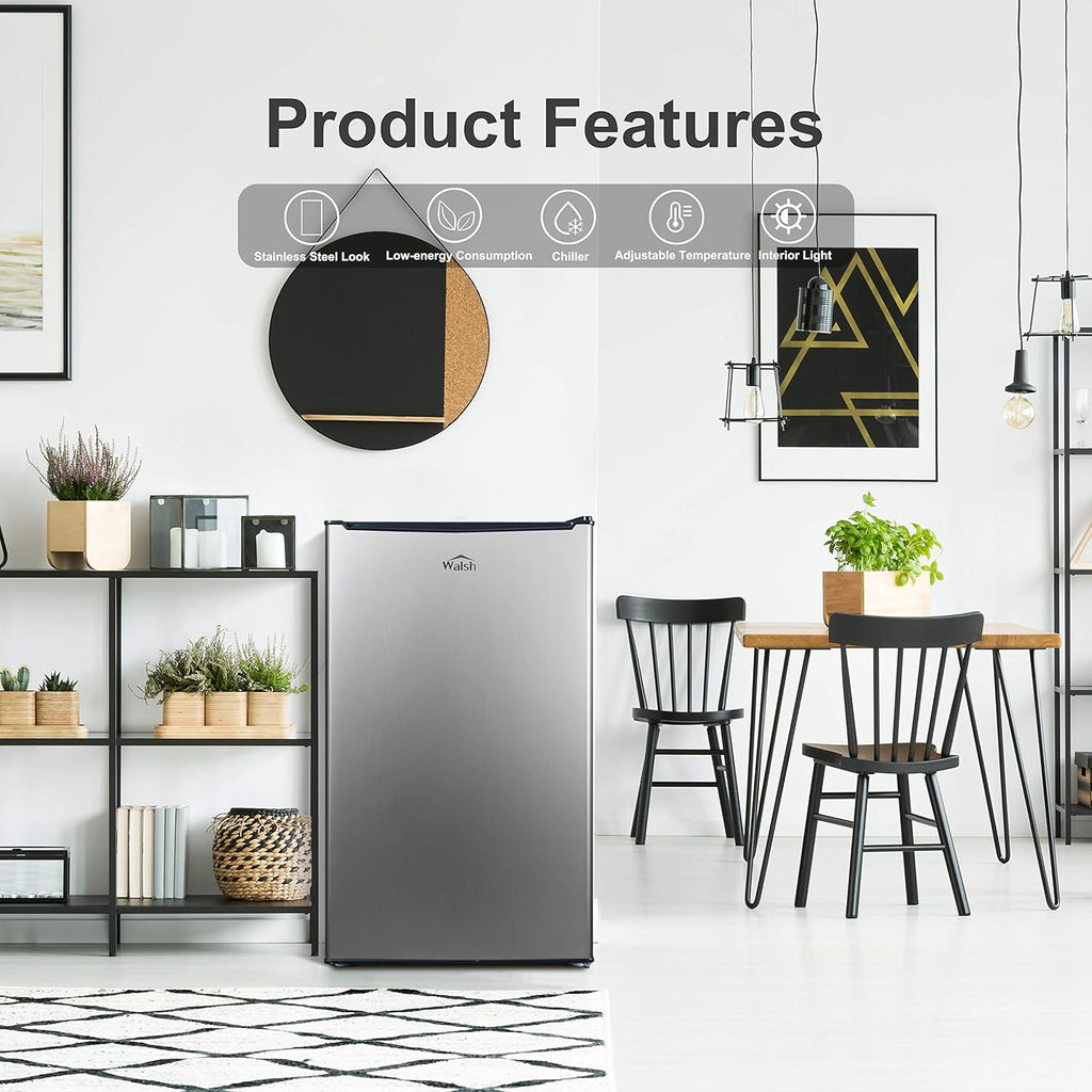 Compact Refrigerator, 3.5 Cu.Ft, Stainless Steel Look Z34660